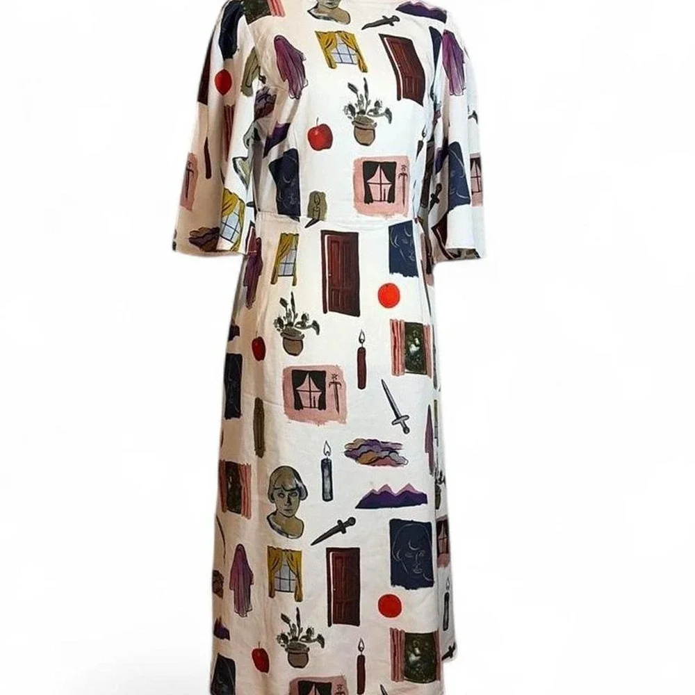 Samantha Pleet Dress in Dreaming Print. Size 4